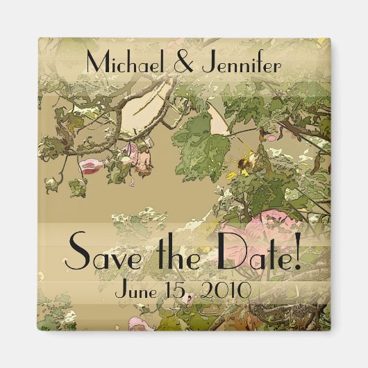 Floral Art Save the Date Magnet (Voorkant)