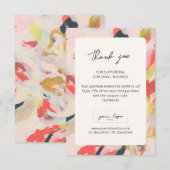 Floral Art Small Business Company Logo Branding Bedankkaart (Voorkant / Achterkant)