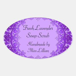 Floral Art Soap of Canning Labels Paars