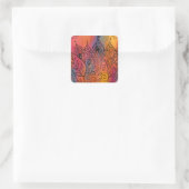 Floral Art Vierkante Sticker (Tas)