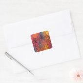 Floral Art Vierkante Sticker (Envelop)