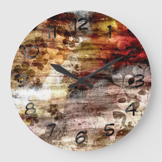  Floral Art Wood Grote Klok (Voorkant)