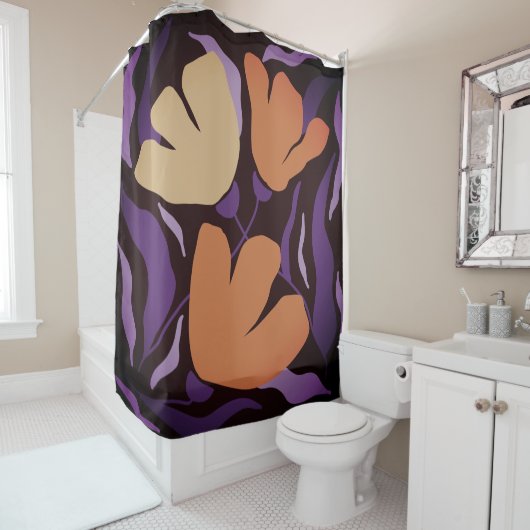 Floral Artistic Bold Abstract Douchegordijn (In situ)