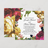 Floral Artistry Bruiloft Kaart (Voorkant / Achterkant)