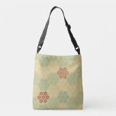 Floral (Asanoha) Pattern Gold Crossbody Tas (Achterkant)