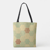 Floral (Asanoha) Pattern Gold Tote Bag (Achterkant)