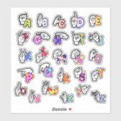 Floral ASL Alphabet Sticker (Vel)