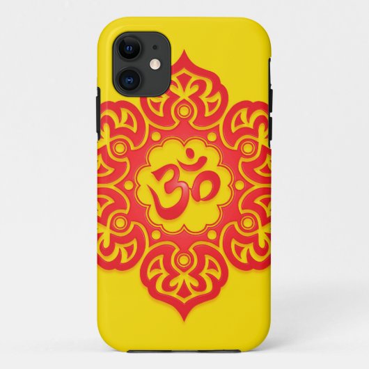 Floral Aum Design - Rood en Geel Case-Mate iPhone Case (Achterkant)