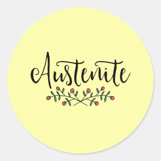 Floral Austenite Ronde Sticker (Voorkant)