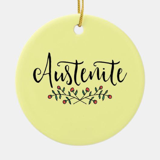 Floral Austenite Yellow Bookish Keramisch Ornament (Voorkant)