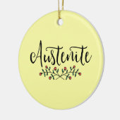 Floral Austenite Yellow Bookish Keramisch Ornament (Links)