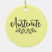 Floral Austenite Yellow Bookish Keramisch Ornament (Achterkant)