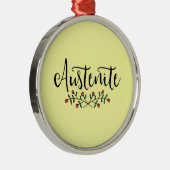 Floral Austenite Yellow Bookish Metalen Ornament (Rechts)
