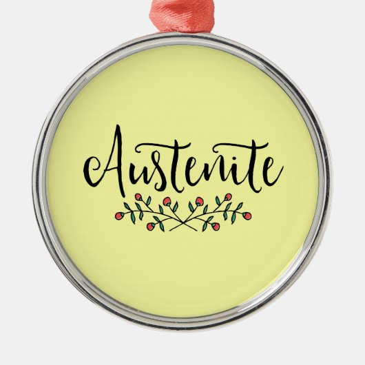 Floral Austenite Yellow Bookish Metalen Ornament (Voorkant)