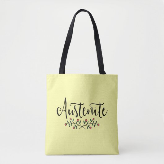 Floral Austenite Yellow Bookish Tote Bag (Voorkant)