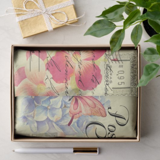 Floral Australian Briefkaart Ephemera ontkoppeling Tissuepapier (Geschenk)