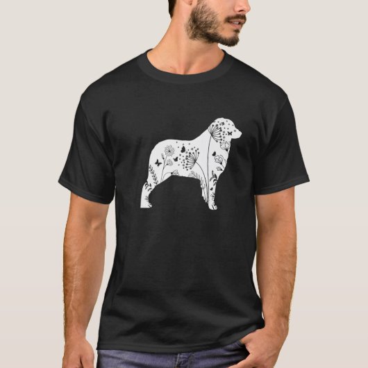 Floral Australian Shepherd Mam Funny Dog Lover Mot T-shirt (Voorkant)