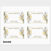 Floral Auteur Handtekening Boekplaat Rechthoekige Sticker (Vel)