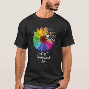 Floral Autism Awareness Daisy Flower for Men Women T-shirt