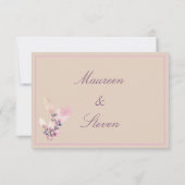 Floral Autumn Blush, Mauve & Pink Wedding Bedankkaart (Achterkant)
