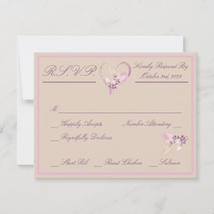 Floral Autumn Blush & Mauve Wedding RSVP Kaartje