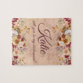 Floral Autumn Bruidsmeisje Voorstel Legpuzzel (Horizontaal)