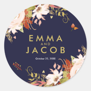 Floral Autumn Envelope sticker Wedding Shower