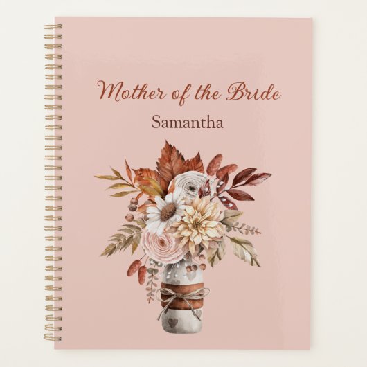Floral Autumn Fall Colors Moeder Bride Wedding Planner (Voorkant)