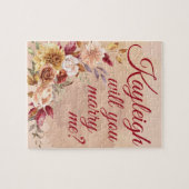 Floral Autumn Gepersonaliseerd Voorstel Legpuzzel (Horizontaal)