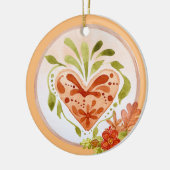 Floral Autumn hart Keramisch Ornament (Links)