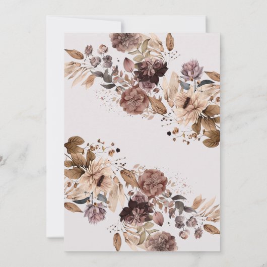 Floral Autumn Herfst in Love Baby shower Uitnodigi Kaart (Achterkant)