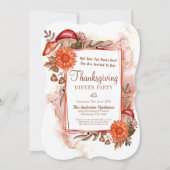 Floral Autumn laat champignonThanksgiving achter Kaart (Voorkant)