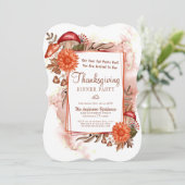 Floral Autumn laat champignonThanksgiving achter Kaart (Staand voorkant)