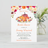 Floral Autumn Oranje pompoenen Vrijgezellenfeest Kaart (Staand voorkant)