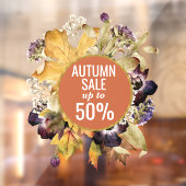 Floral Autumn store sale sign window clans Raamsticker (Vel 2)