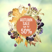Floral Autumn store sale sign window clans Raamsticker (Vel 3)