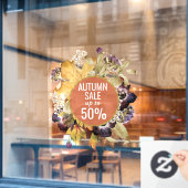 Floral Autumn store sale sign window clans Raamsticker (Cafe Raam)