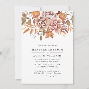 Floral Autumn Waterverf Wedding Kaart