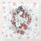 Floral-azian Glazen Onderzetter (Voorkant)