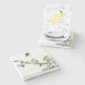  Floral Aziatische Stijl Lithograph Naam Stenen Onderzetter (Zijkant)