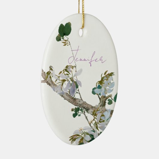  Floral Aziatische stijl pastel kleuren naam Keramisch Ornament (Rechts)