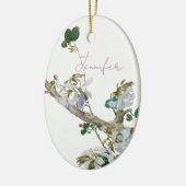  Floral Aziatische stijl pastel kleuren naam Keramisch Ornament (Links)