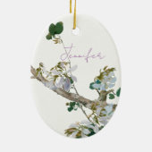  Floral Aziatische stijl pastel kleuren naam Keramisch Ornament (Achterkant)