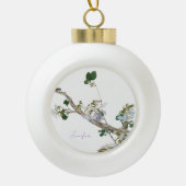  Floral Aziatische stijl pastel kleuren naam Keramische Bal Ornament (Voorkant)