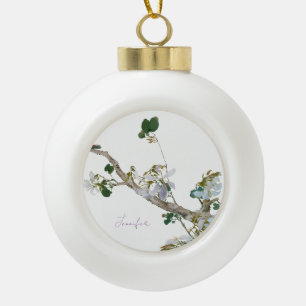 Floral Aziatische stijl pastel kleuren naam Keramische Bal Ornament