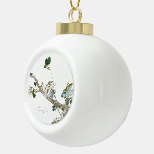  Floral Aziatische stijl pastel kleuren naam Keramische Bal Ornament (Rechts)