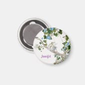  Floral Aziatische stijl pastel kleuren naam Magneet (Voorkant / Achterkant)