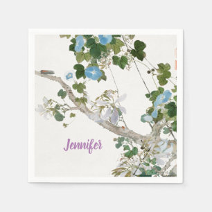 Floral Aziatische stijl pastel kleuren naam Servet