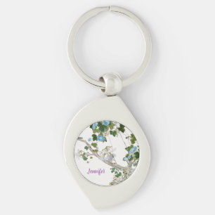  Floral Aziatische stijl pastel kleuren naam Sleutelhanger