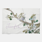  Floral Aziatische stijl pastel kleuren naam Theedoek (Horizontaal)